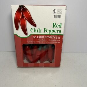 Chili‎ Pepper String Lights Vintage 2004 35 Count Red